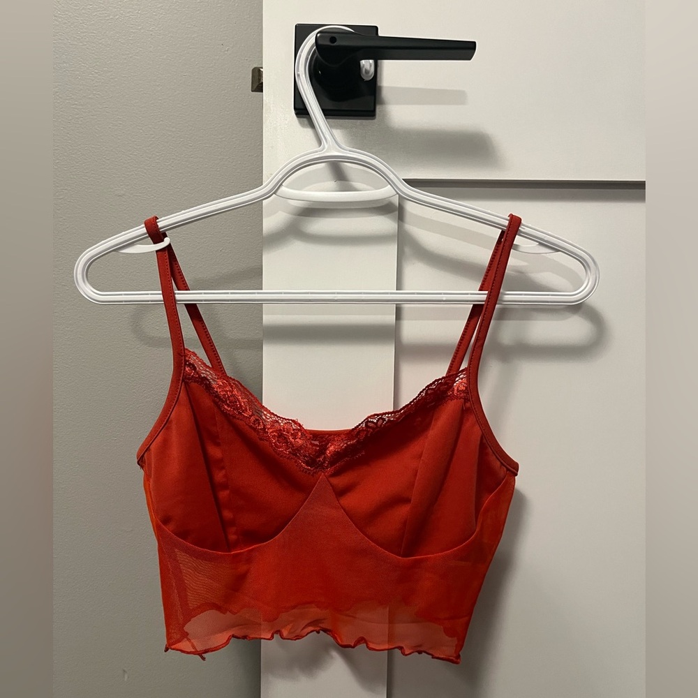 Red Lace Trim Cami